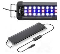 Pawfly Luz de acuario para tanques de 30 a 45 cm, 11 W lámpara para pecera, espectro completo, lámpara LED extensible con temporizador, modos día/noche y brillo ajustable para agua dulce