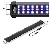 Pawfly Luz de acuario para tanques de 60 a 75 cm, 18 W lámpara para pecera, espectro completo, lámpara LED extensible con temporizador, modos día/noche y brillo ajustable para agua dulce