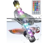 Pawfly Luz LED para Acuario de 1.8 W 19cm Luz Subacuática para Acuario con Temporizador 4 Modos de Iluminación Fondo de Pecera Tubo de Luz Sumergible con Potente Mando a Distancia (Pilas No Incluidas)