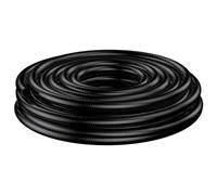 Pawfly Manguera de riego por goteo de 13/16 mm (rollo de 7,6 m), tubería principal de PVC flexible para sistemas de riego de jardín, manguera de riego negra