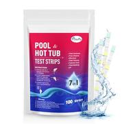 Pawfly Tiras reactivas para piscinas 7 en 1, tiras reactivas de piscina spa y jacuzzi, 100 tiras rápidas y precisas, kit de prueba de agua para piscina para cloro libre de pH, dureza total de cloro