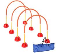 PawHut 4 Piece Dog Agility Training Equipment with 4 Adjustable Width Doors, Carry Bag, Easy to Assemble, Dog Obstacle Course for Garden, Orange