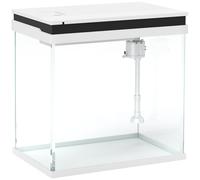 PawHut Acuario para Peces Dorados 26 L con Luces LED, Sistema de Filtrado y Bomba de Agua, 38x26x38 cm, Blanco Aosom España