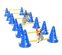 PawHut Agility Set Perros 6 Piezas Equipo Agility con 12 Conos 6 Altura Altura Barreras Bolsa de Transporte Accesorios de Entrenamiento Kit de Entrenamiento para Perros