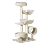 PawHut Rascador para Gatos Árbol Rascador Grande Plataformas Tubo de Juego Bola de Juego 50x40x105cm
