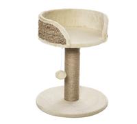 PawHut Árbol para gatos árbol para trepar rascador de diseño juego de pompón colgante + plataforma de peluche 40x40x49 cm sisal Café Aosom España