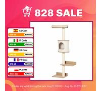 PawHut Árbol para Gatos de Pared con Plataformas Cojín Extraíble Poste Rascador