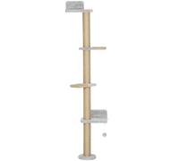 PawHut Árbol para Gatos de Pared de 5 Niveles Rascador para Gatos Estrecho con Bola y Rascadores 48x21x180 cm Gris Claro