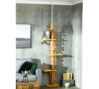 PawHut Árbol para Gatos del Suelo al Techo 37x21x202-242 cm con Altura Ajustable Green 37x21x242 cm