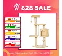 PawHut Árbol para gatos Rascador Grande con Plataformas Casetas Bolas de Juego
