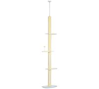 PawHut árbol rascador ajustable amarillo para gatos