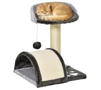 PawHut Árbol Rascador de Gatos Pequeños 2 Niveles 35,5x37x46 cm Gris Oscuro