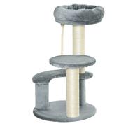 Rascador PawHut de 3 niveles para gatos color Gris