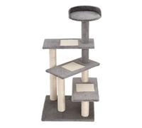 PawHut Rascador para Gatos Árbol Centro de Actividad 3 Plataformas para Arañar 48x48x99,5 cm Tablero Aglomerado Cubierta de Felpa Sisal Aosom España