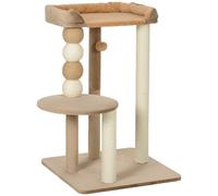 PawHut Árbol Rascador para Gatos con Plataforma Torre Escalador para Gatos con Plataforma Cama Postes Bolas 56x54x86 cm Marrón Aosom España