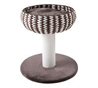 PawHut Árbol Rascador para Gatos Pequeño Altura 52 cm Torre Escalador de Gato con Cama Redonda Cojín de Felpa Suave y Poste Rascador 50x50x52 cm Café y Blanco