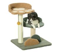 PawHut Árbol Rascador para Gatos Pequeño de 52 cm Torre para Gatos Centro de Actividades para Gatitos con Cama Poste de Sisal y Bola Colgante 43x39x52 cm Multicolor