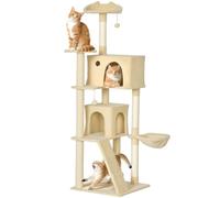 PawHut Árbol Rascador para Gatos 180 cm con Múltiples Plataformas BLANCO