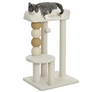 PawHut Árbol Rascador para Gatos Torre Escalador 76 cm Beige