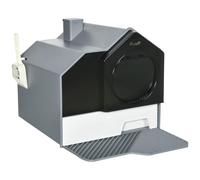 PawHut Arenero Cubierto para Gatos Bandeja Extraíble 47x45x42 cm Gris | Caja de Arena Cerrada para Gatos, Pala, Pedal Exterior, Filtro Desodorizante