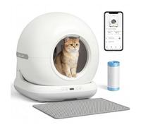 PawHut Arenero Gatos Autolimpiable 72L, Extragrande, Arenero Autolimpiable, Control por App, Control de Olores y Ruido, Sensores de Seguridad, Gel Desodorante, Alfombrilla y Bolsas de Basura