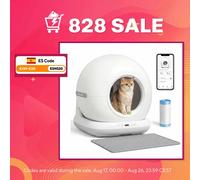PawHut Arenero Gatos Autolimpiable 72L Extragrande Control por APP Control de Olores y Ruido Sensores de Seguridad Alfombrilla BLANCO 58.1x47.5x53 cm