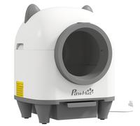 PawHut Arenero Gatos Autolimpiable 80L Eliminación de Olores Control de APP Protección de Seguridad 1 Rollo de Bolsas de Basura