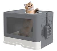 PawHut Arenero para Gatos Cubierto 48,5x38x36,5 cm Gris