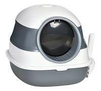 PawHut Arenero para Gatos Cubierto Plegable 52x41x38 cm Gris y Blanco