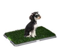 PawHut Arenero para Perros con Césped Sintético y Hierba de Recambio, Inodoro para Perros con Bandeja Inferior para Uso en Interiores y Exteriores, 67x41x3,5 cm