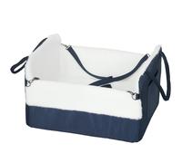 PawHut Asiento de coche para perro con cinturón de seguridad y anclaje, asiento de coche para perros 55 x 46 x 32 cm azul marino Aosom España