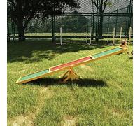 PawHut Balancín para Perros 180x30x30 cm Agility Ejercicio Entrenamiento para Mascotas con Superficie Antideslizante Carga Máxima de 50 kg Mutlicolor