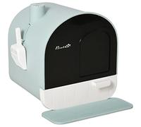 PawHut - Bandeja de Arena para Gatos para Gatos con Puerta batiente, Pala y Filtro Incluido Dim. 43 x 44 x 47 cm