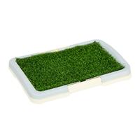 PawHut Bandeja de Entrenamiento para Perros 3 Capas con Césped Artificial, Rejilla y Bandeja Inferior, 46.5x34x5.5 cm