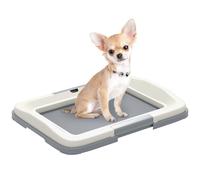 PawHut Bandeja de inodoro para perros, bandeja para orina de perro para entrenamiento, bandeja para orinal para cachorros, soporte para interiores, balcón, exterior, 46,5 x 34 x 5,5 cm