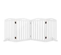 PawHut Barrera de Seguridad para Perros Pequeños y Medianos 207,5 cm Valla para Perros Plegable Rejilla de Protección de Chimenea con Pies Extraíbles para Escalera Pasillo Blanco