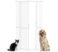 PawHut Barrera de Seguridad Blanco para perros y gatos