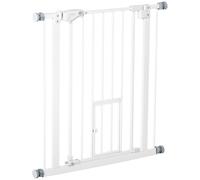 PawHut Barrera de Seguridad de Perros Mascotas 74-80 cm para Escaleras Puertas y Pasillo Cierre Automático y Sistema de Doble Aosom España