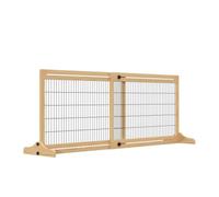 PawHut barrera de seguridad extensible de madera para perros