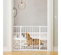 PawHut Barrera de Seguridad Extensible Puertas Escaleras Metálica para Perros
