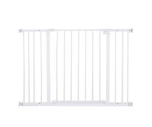 PawHut Barrera de Seguridad Longitud Ajustable 72-107 x 76 cm sin perforación de Metal, plástico Blanco