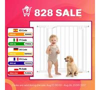 PawHut Barrera de Seguridad para Niños y Perros, Extensible 76-89 cm, Puerta para Perros para Puertas y Escaleras, Bloqueo Doble, Cierre Automático, Montaje a Presión, Extensión 7 cm, Blanco