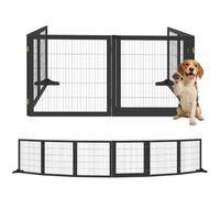PawHut - Barrera de Seguridad para Perro Plegable con 6 Paneles, autoportante con Patas de Soporte extraíbles, Barrera para Perro Interior de Madera de Pino, para Escalera, Puerta, pasillos, 432 x 36