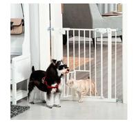 PawHut Barrera de Seguridad de Perros Mascotas 74-80 cm para Escaleras Puertas y Pasillo Cierre Automático y Sistema de Doble Aosom España