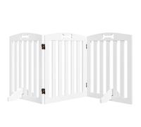 PawHut - Barrera de Seguridad para Perros, con Patas de Soporte, Puntas Antideslizantes, 3 Paneles, 155 x 30 x 61 cm, Color Blanco