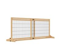 PawHut Barrera de Seguridad para Perros Extensible 104-183x69 cm Barrera para Perros en Casa de Madera para Puerta Escalera Pasillo Natural