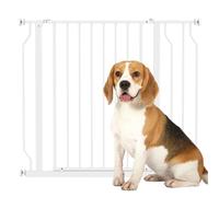 PawHut Barrera de Seguridad para Perros Extensible 75-95 cm para Puertas y Escaleras Puerta de Seguridad para Mascotas con Extensiones Montaje a Presión y Doble Bloqueo Blanco