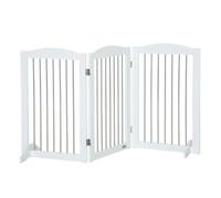 PawHut Barrera de Seguridad para Perros para Escaleras y Puertas Diseño Plegable y Pies de Apoyo 154x30x80 cm Blanco Aosom España