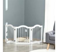 PawHut Barrera de Seguridad Plegable de Perros Pequeños con 2 Soportes Blanco