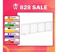 PawHut Barrera de Seguridad Plegable para Perros 4 Paneles 204x30x61cm Blanco BLANCO 204x30x61 cm